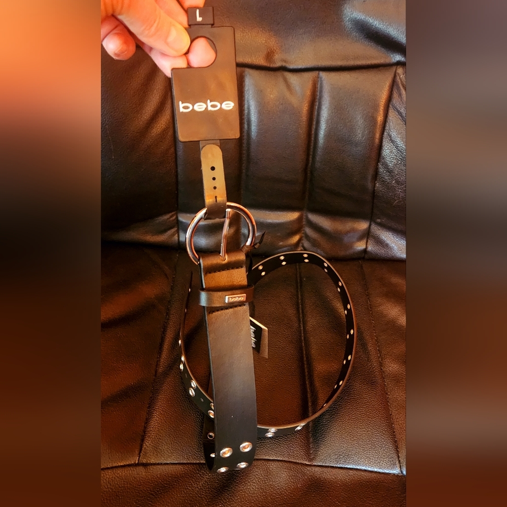 Bebe Silver Hoop Rocker Belt - NWT